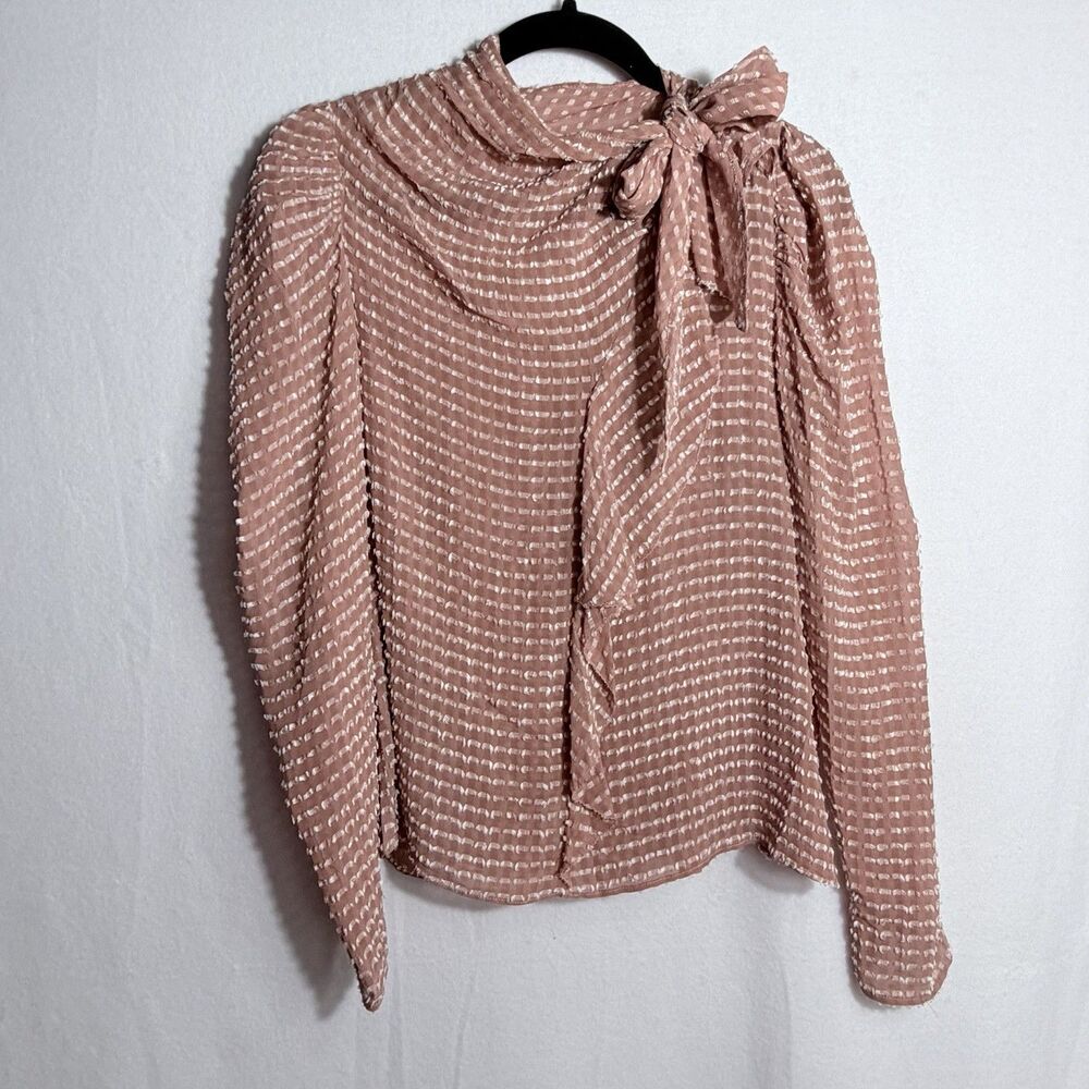 Ulla Johnson Soft Mesa Pink Silk Blend Sheer Carine Top Blouse Size S